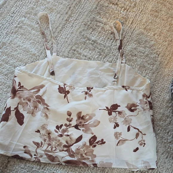 Magaschoni Cream and Brown Floral Camisole - Picture 4 of 7